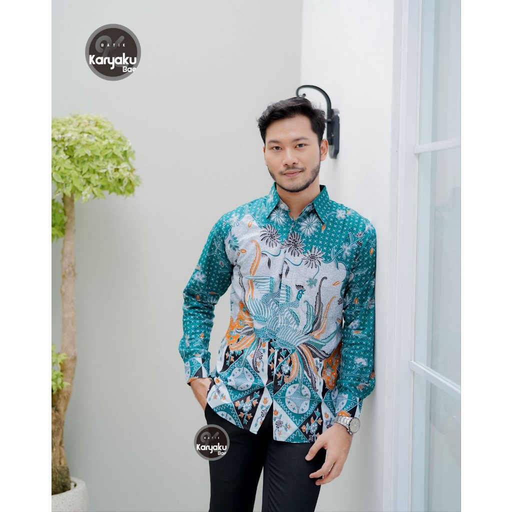 NEW BATIK PRIA SLIM FIT PREMIUM KEMEJA KERJA MODERN BAJU KANTOR LENGAN PANAJANG FULLKATUN SIZE M L XL