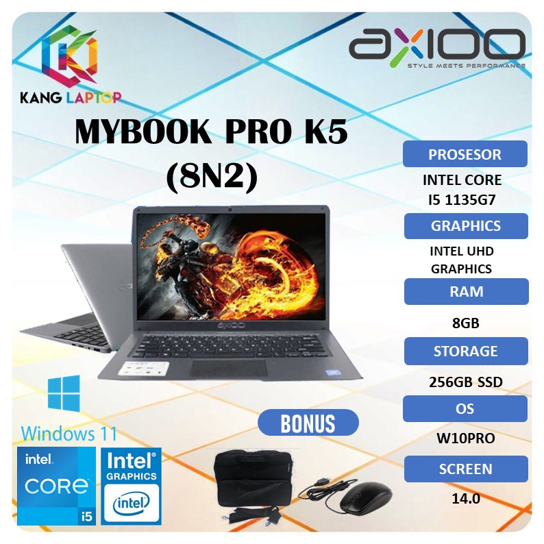AXIOO MYBOOK PRO K5 (8N5) 14 I5 1135G7 8GB 512SSD W10PRO 14.0FHD TKDN