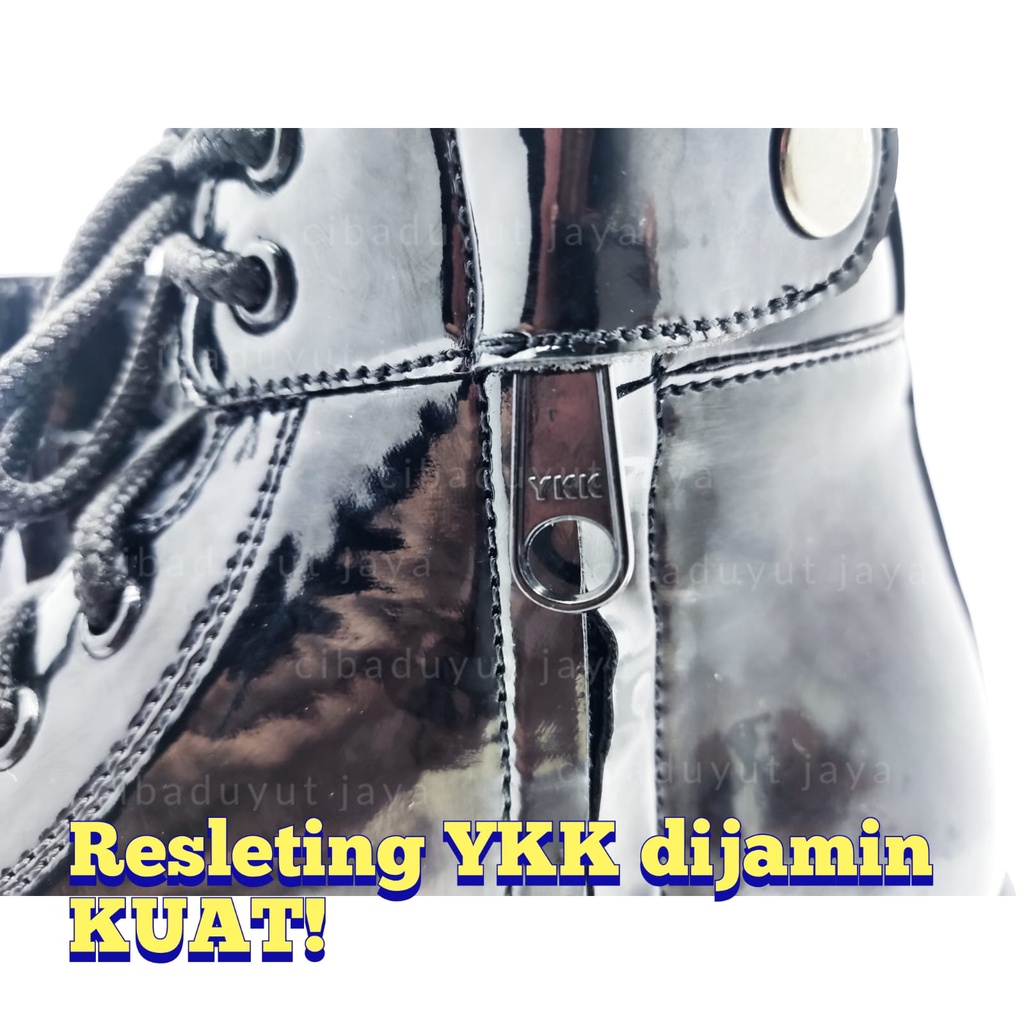 SEPATU KILAP PANTOFEL RESMI PDH PDL POLISI POLRI TNI SECURITY SATPAM DINAS KERJA TALI IKAT