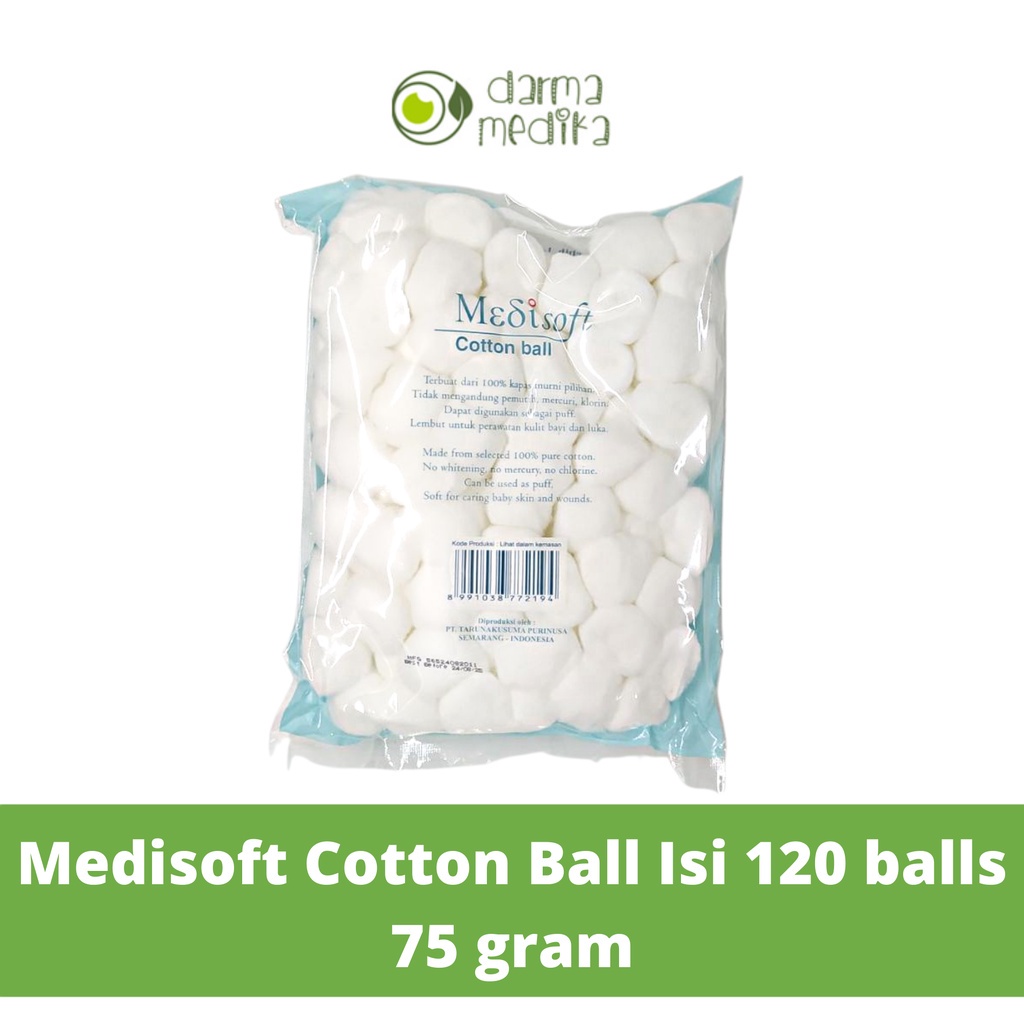 Medisoft Biru Cotton Ball 120balls MURAH