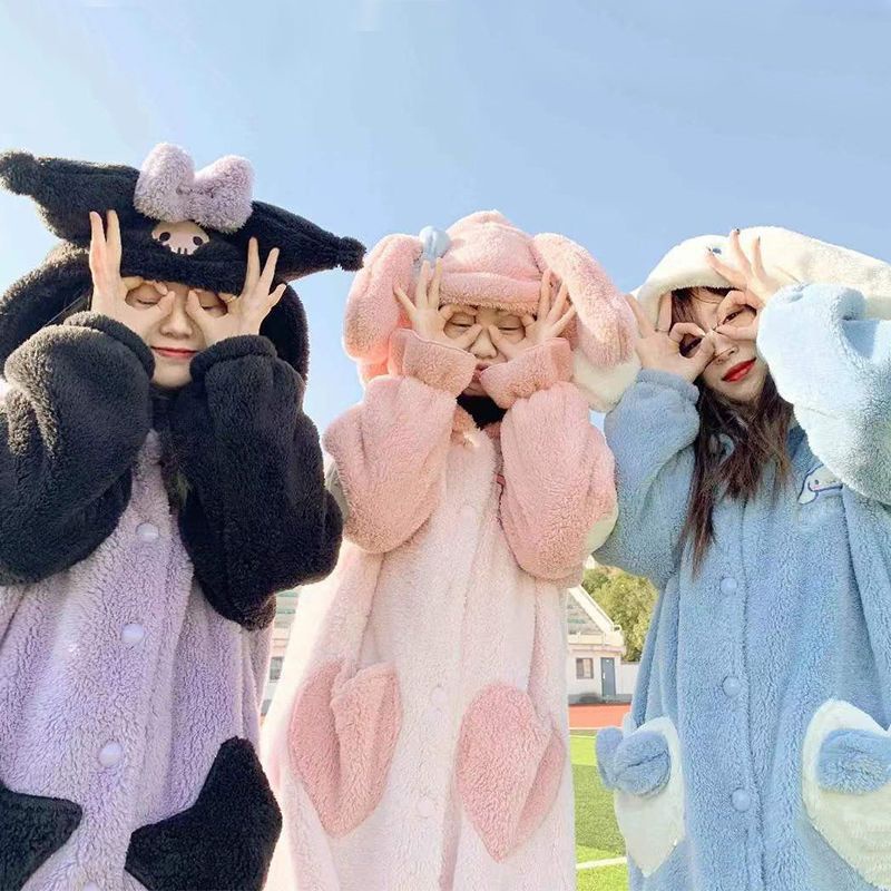 BAJU KOSTUM ONESIE PIYAMA SANRIO MELODY PINK CINNAMOROLL LOTSO KUROMI HELLO KITTY YUKATA MODEL DRESS GAUN ROK KIGURUMI COSPLAY PESTA IMPOR