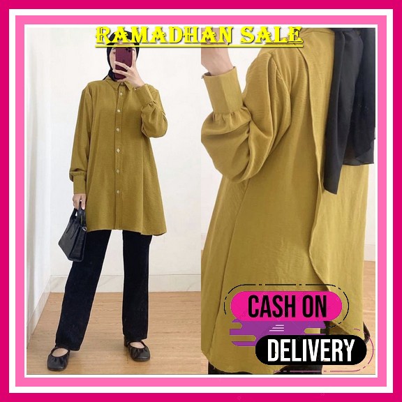 Vente Daily Venita Tunik Atasan Jumbo Wanita Kekinian Tunic Oversize Size L  Afi - Mc -  Premium Air