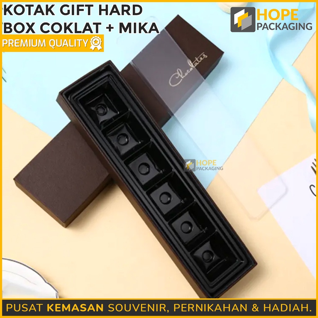 Kotak Dus Kue Kering 27.5x7x3cm /  Kotak Gift Hard Box Coklat + mika / paperbox packing souvenir serbaguna