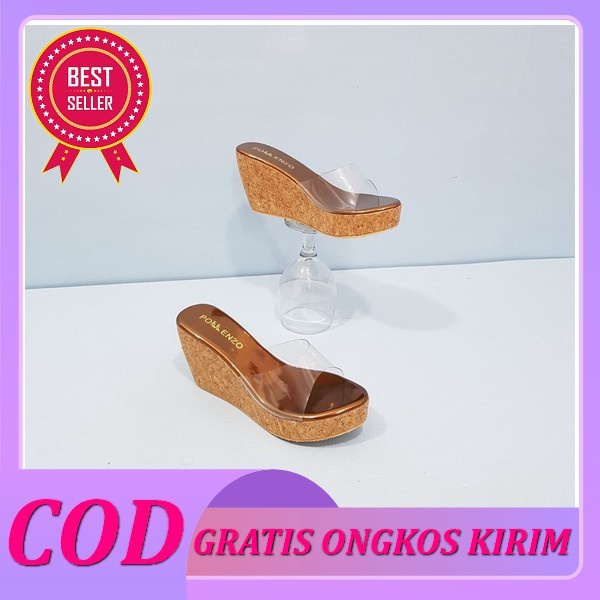 Sandal Hak Tinggi Weges Cewek Kekinian Wedges Wanita Terbaru Sandal Kondangan Ibu Ibu Wedges Remaja 