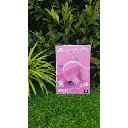 HEADSET HEADPHONE BANDO CAT MZ-023 LED TELINGA KUCING WIRELESS BLUETOOTH