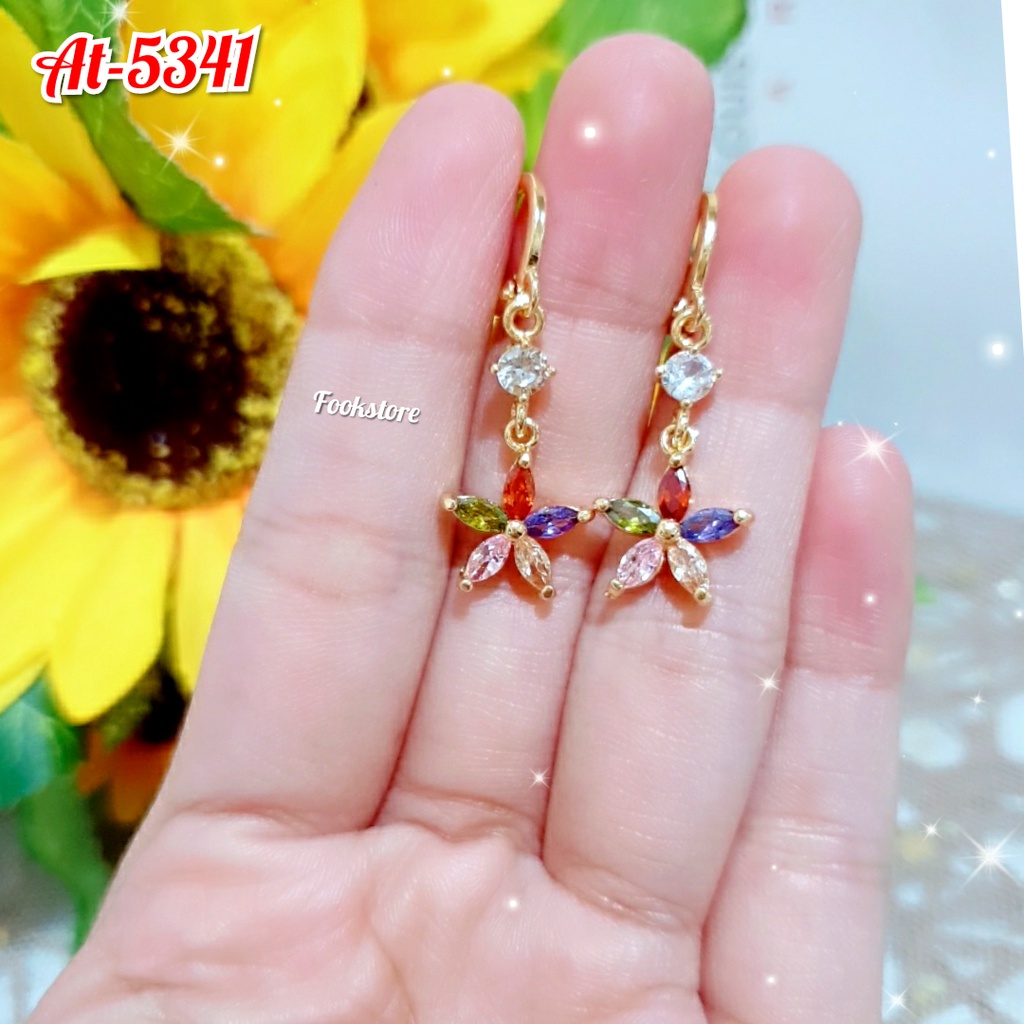 ANTING PERMATA WARNA PREMIUM WANITA ANTI ALERGI