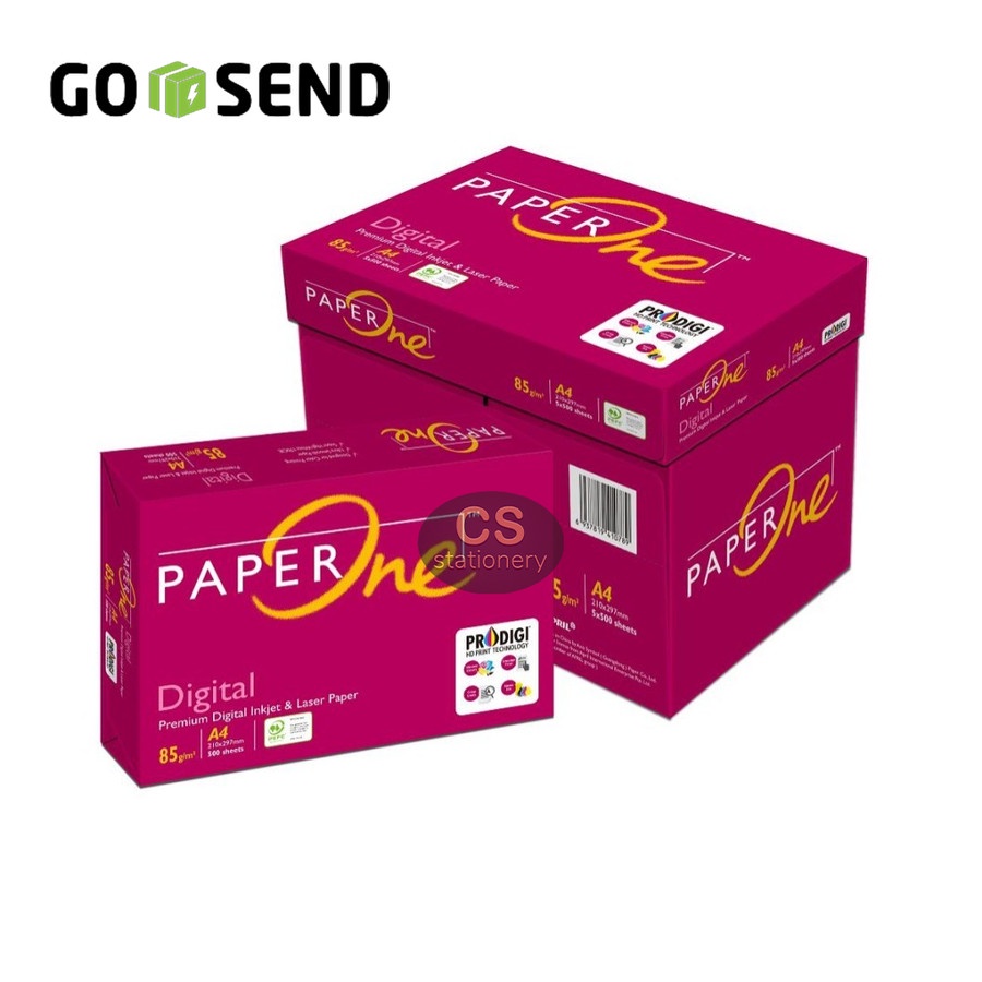 

Paper One / Paperone HVS A4 85gr / 80gr per dus - Khusus Gosend