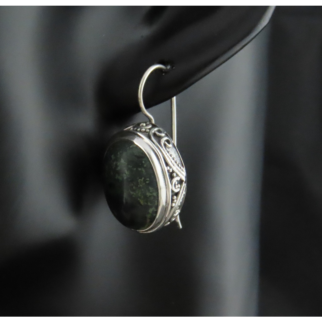 Anting Perak Bali Permata Kambaba Jasper