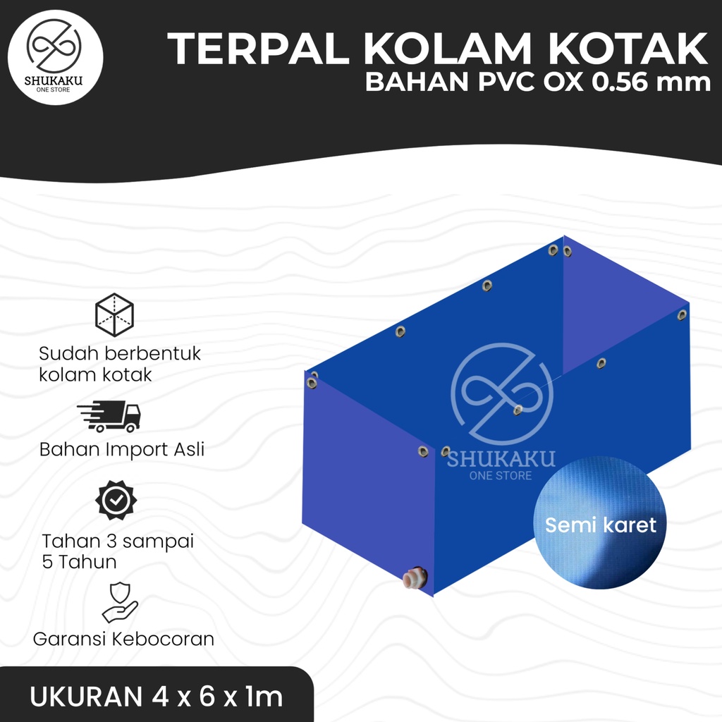 TERPAL KOLAM IKAN 4x6x1 / 400x600x100 KOLAM TERPAL OX