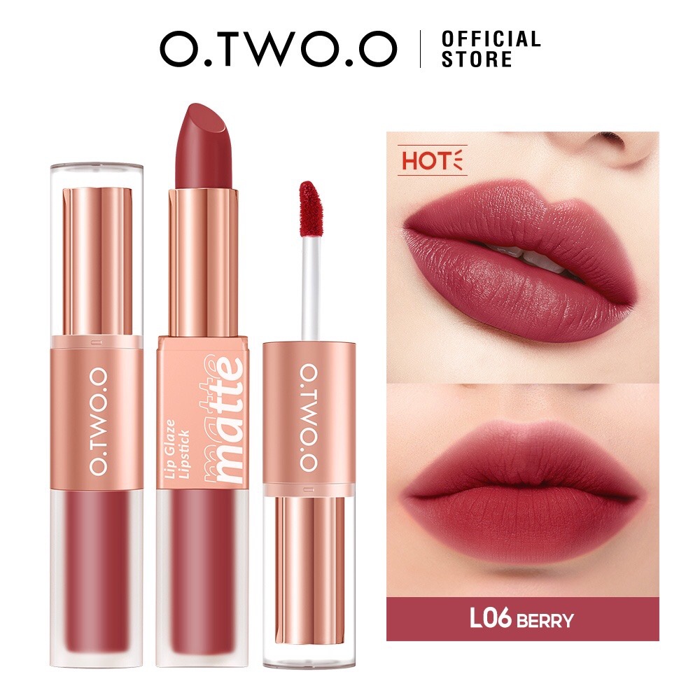 O.TWOO 2 in 1 Splendid Matte Double-Ended Lip Glaze And Lipstick