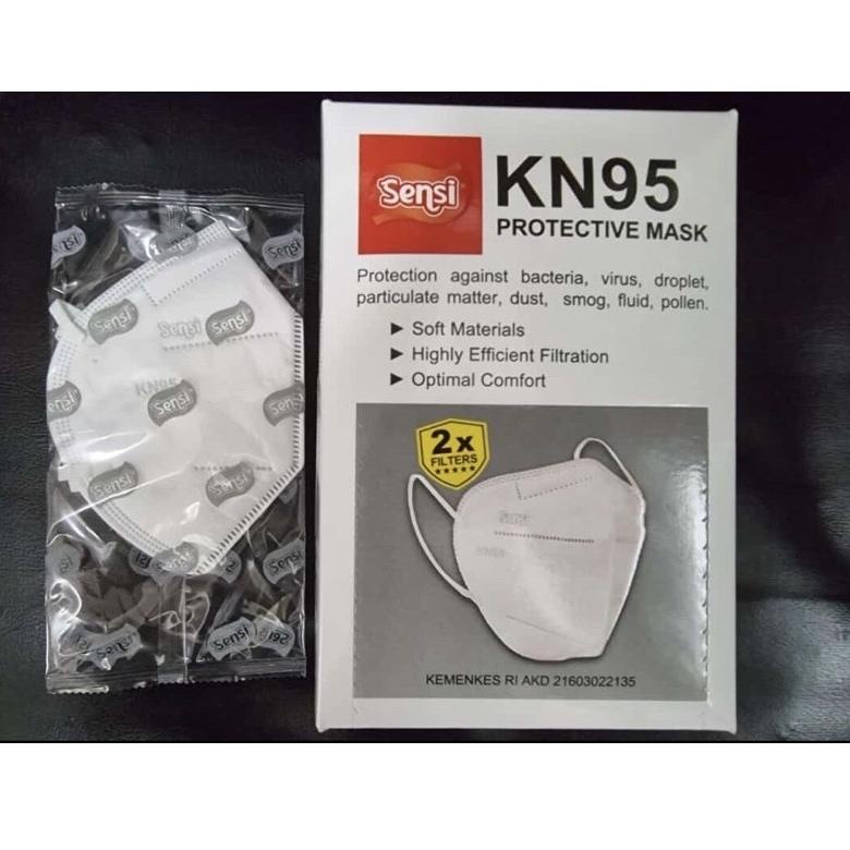 Terupdate Masker sensi KN95 original sensi isi 20 warna putih 79