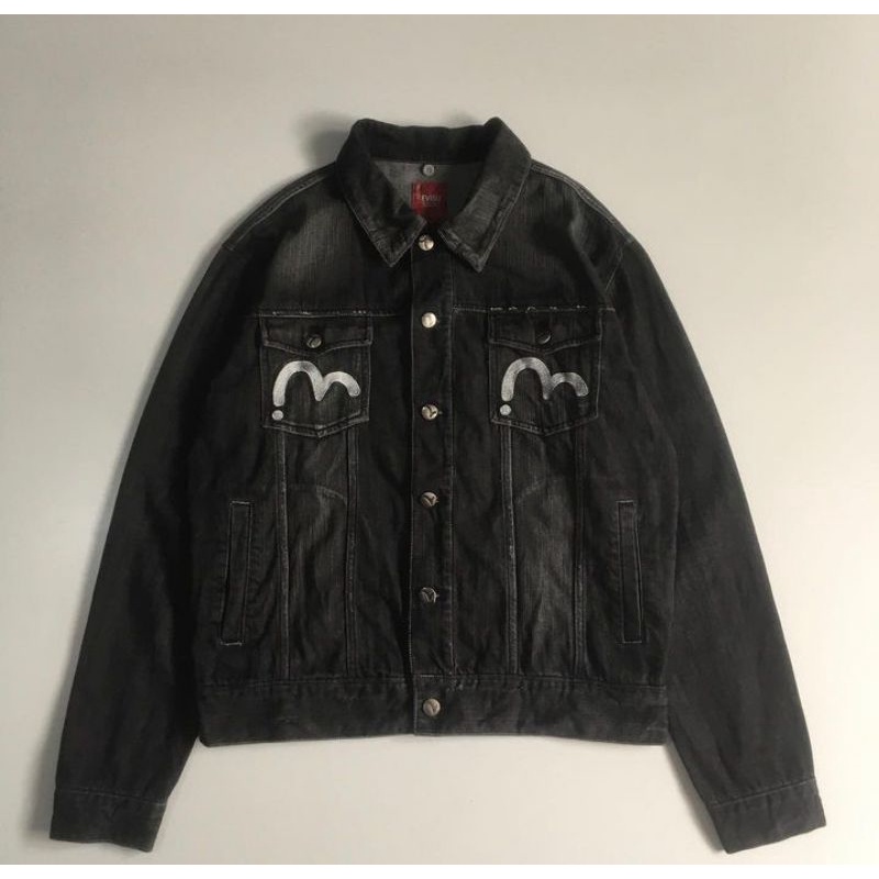 EVISU TRUCKER JACKET BLACK WASH SECOND