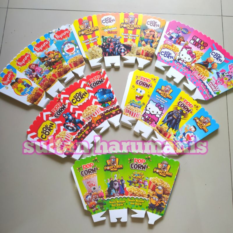 kertas popcorn 12x6cm bungkus popcorn wadah popcorn kemasan popcorn