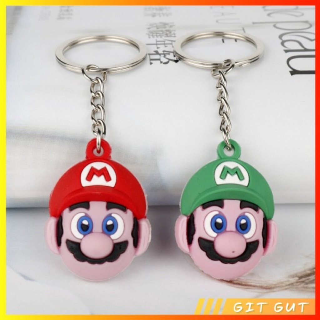 Keychain Gantungan Kunci Super Mario Head