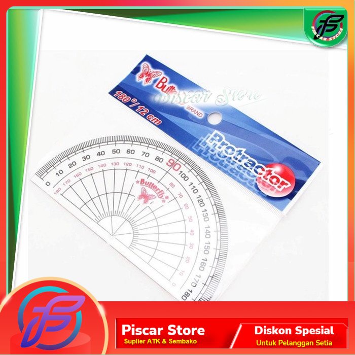 

penggaris busur derajat 180/10cm butterfly