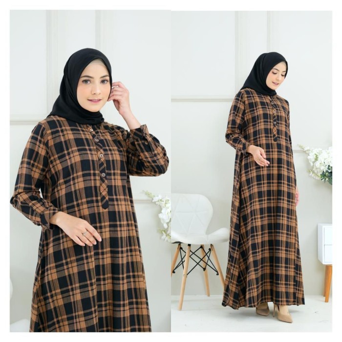 READY GAMIS KOTAK GAMIS BAHAN FLANEL IMPORT - Warna A