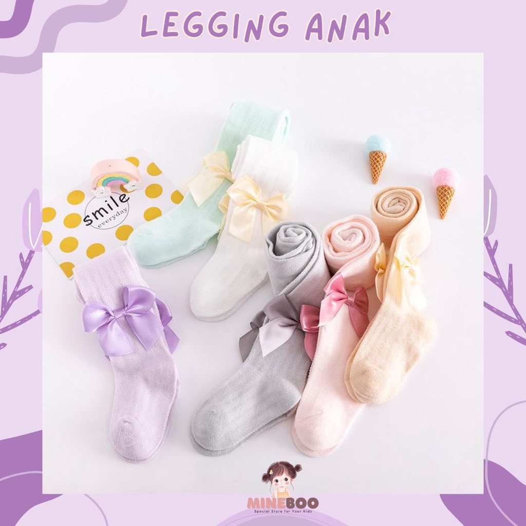 mineboo - LEGGING MHIWA 0-8tahun Pantyhose anak perempuan dan kaus kaki dansa katun ikatan simpul jala tipis Leggings anak cewek