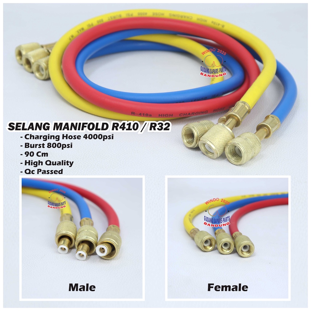 SELANG MANIFUL R410 &amp; R32 SET | SLANG MANIFOL / ANALISER / ANALIZER PENGISIAN FREON AC R 410 &amp; R 32