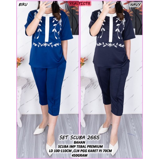 SETELAN SCUBA BANGKOK PREMIUM SETELAN WANITA JUMBO VB 26655