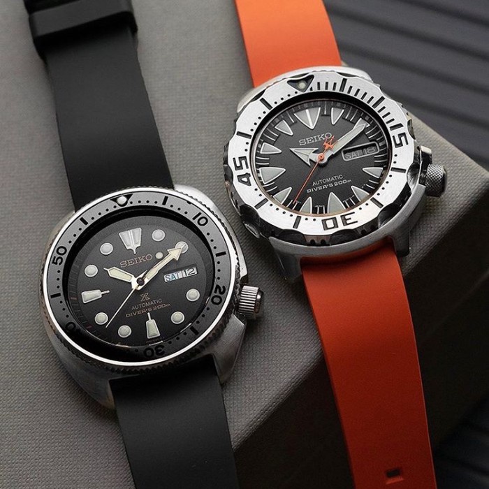 {CollectionStore} TALI jAM TANGAn 22mm  Rubber strap vulcanized tali jam seiko  - 24mm Berkualitas