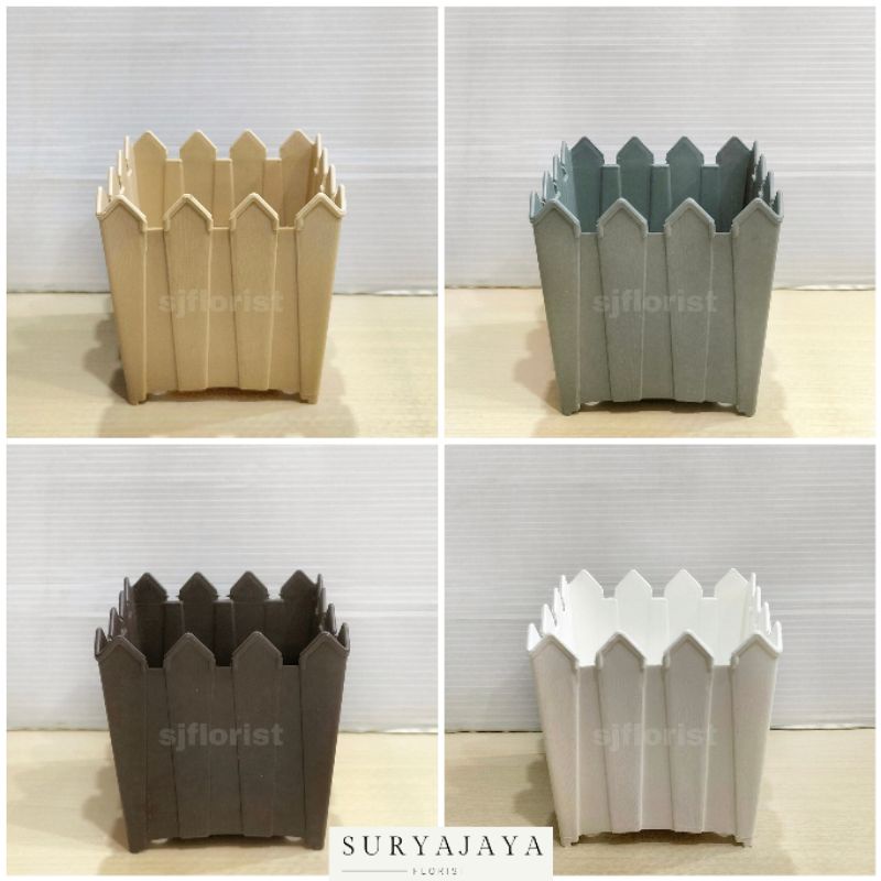 Pot Bunga Dandelion Kotak / Pot Bunga Plastik / Pot Bunga Pagar / Pot Plastik / Vas Bunga Plastik / 