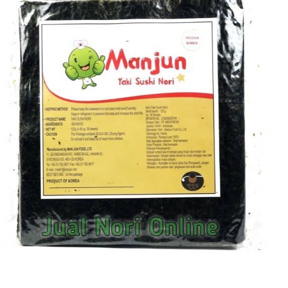 

➥ Manjun Yaki Sushi Nori @50s roasted seaweed lembaran rumput laut kering HALAL ◄