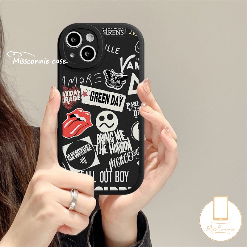 Lembut TPU Penutup Belakang Kompatibel Untuk iPhone 11 Pro Max13 12 14 Pro Max7 8 6 6s 14 Plus XR X XS MAX SE 2020 Ins Fashion Trendi Merek Stiker Label Huruf Kupu-Kupu Case