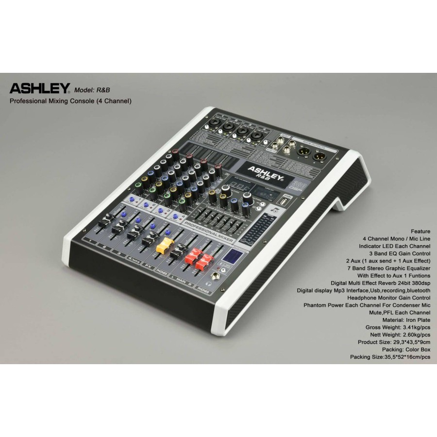 MIXER ASHLEY R&B4 ORIGINAL MIXER ASHLEY R&B 4 MIXER ASHLEY 4 CHANNEL RNB4 MIXER ASHLEY RNB 4