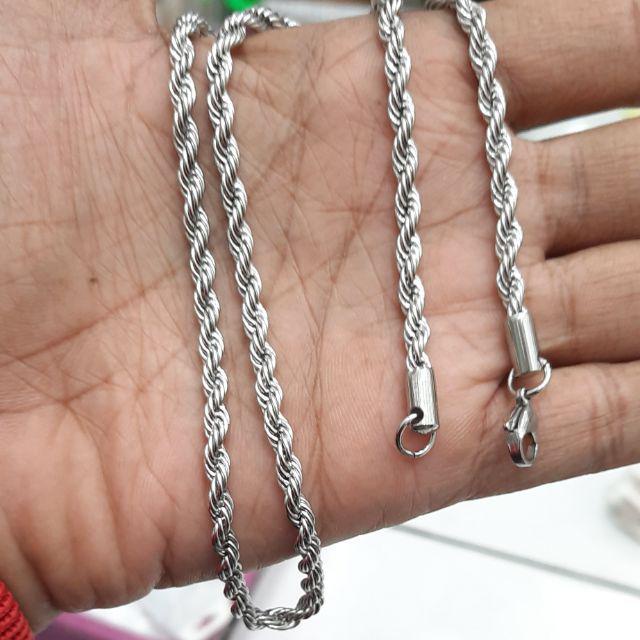 Kalung RANTAI ulir Anti Karat Selamanya Pria Kasual 5mm / 60cm