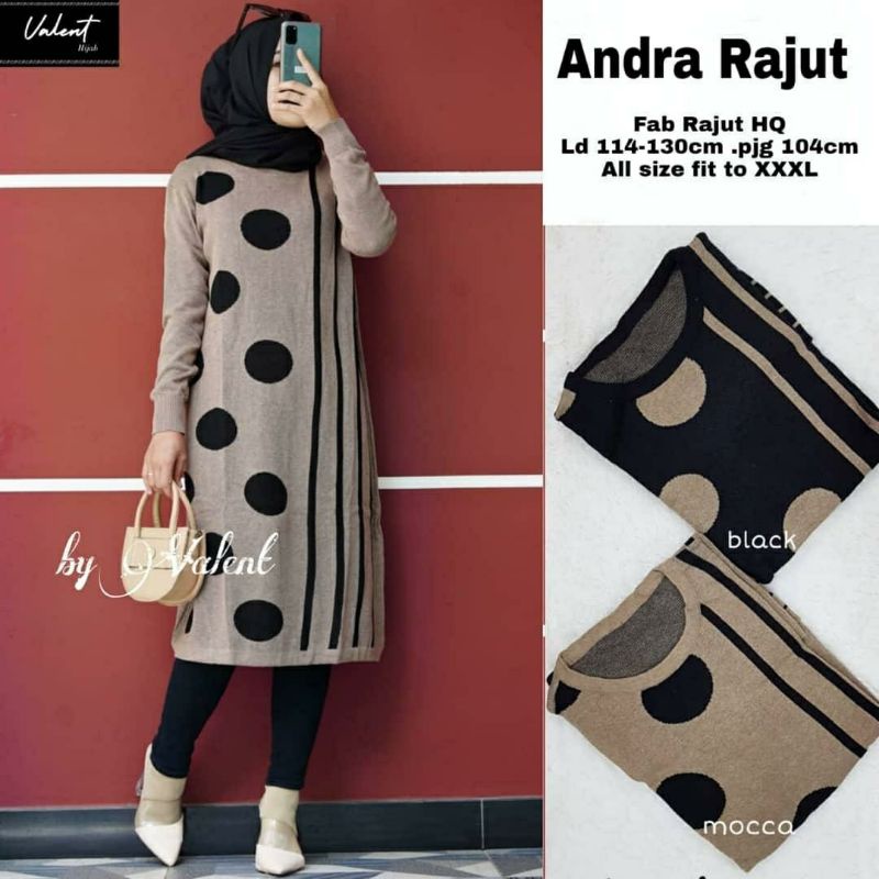 Andra Rajut, TUNIK RAJUT JUMBO CANTIK FIT XXXL LD 114-130 BAHAN RAJUT PREMIUM TERMURAH OOTD TERLARIS