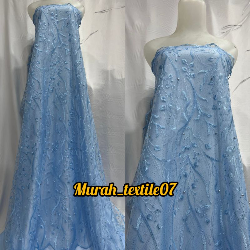 Kain Bahan Tille Akar Mutiara/ Bahan Kebaya Brokat Tulle