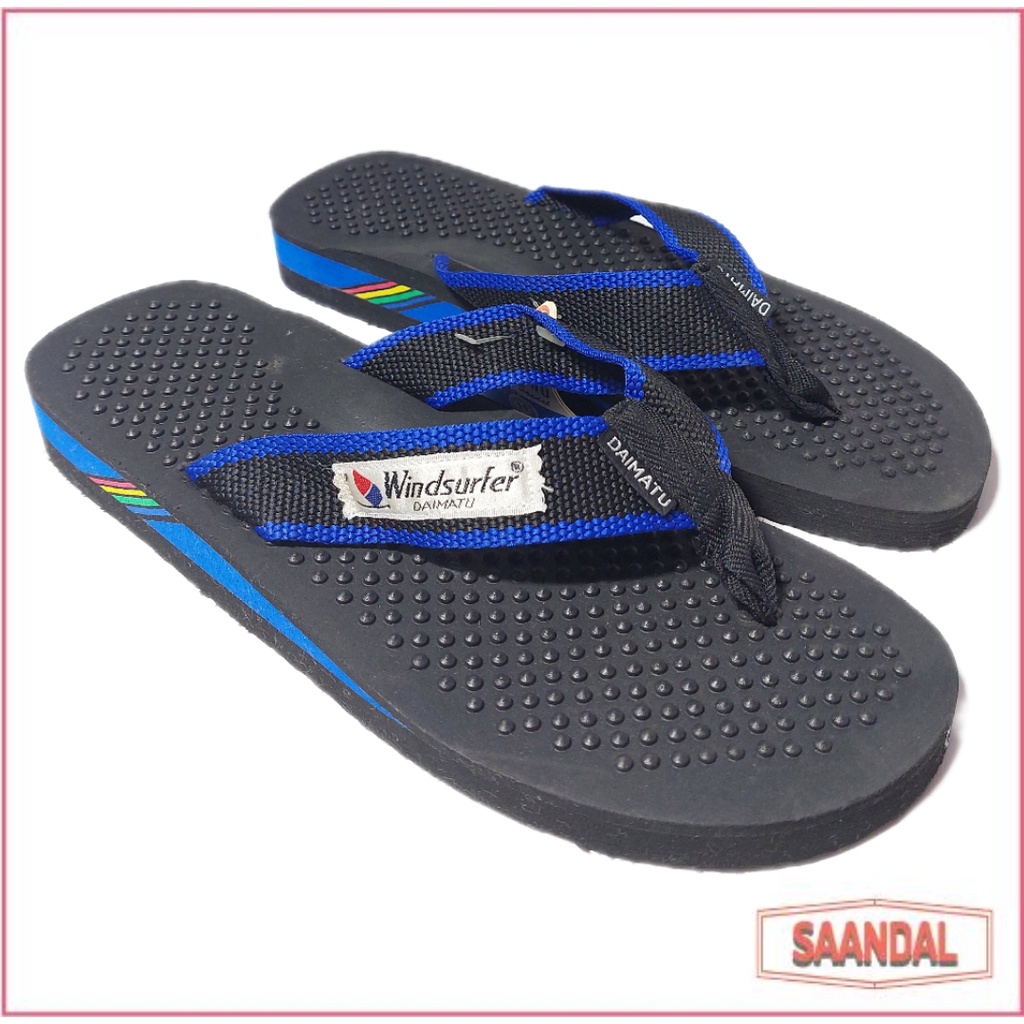 Sandal Jepit Pria Daimatu Windsurfer Pantai Karet Tebal (BISA SATUAN COD)