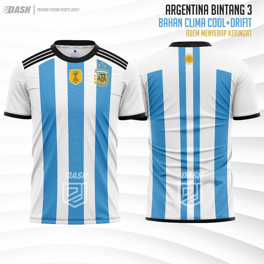 Promo Jersey Argentina Bintang Tiga Model Resmi Official Bahan Premium