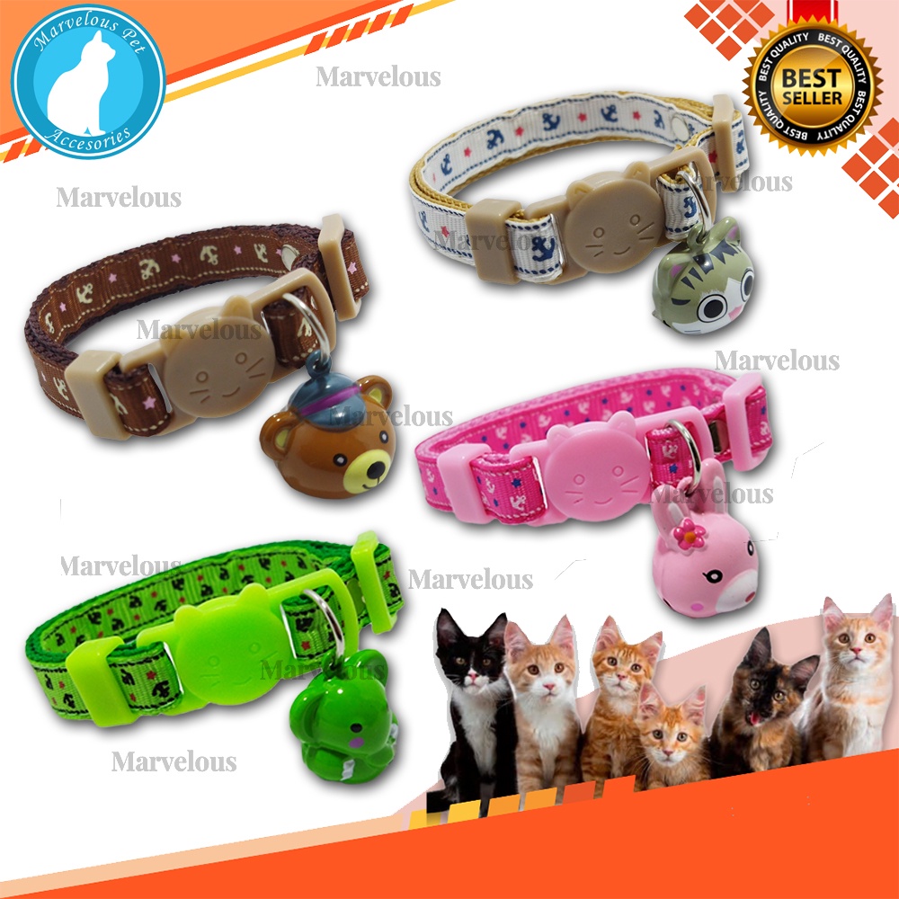 Kalung kucing lonceng karakter motif jangkar kualitas premium