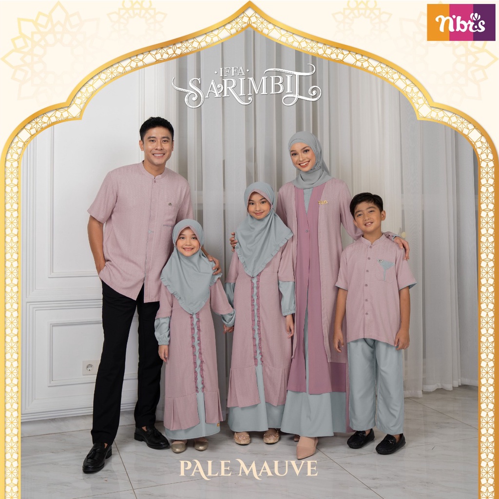 Nibras Sarimbit Keluarga 2023 IFFA PALE MAUVE Bahan Chasiva Rayon Mix Royal Toyobo Nyaman Dipakai Dan Elegant