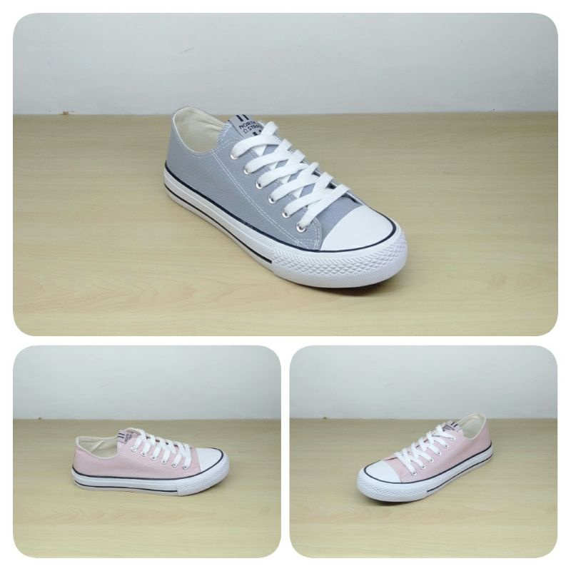 Sepatu Sneaker Wanita North Star Rover Original Bahan Kanvas Biru Muda/Pink-5899128/5895128