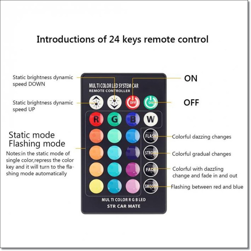 T10 Remote Control 6 SMD 5050 2W 12V 2 PCS Untuk Motor Mobil