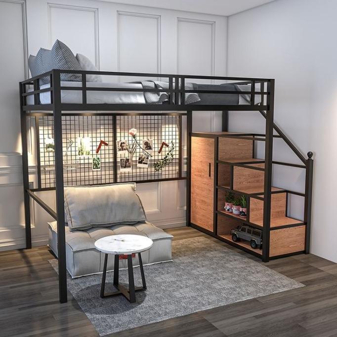 Loft bed besi ranjang dipan divan besi variasi set kamar mezzanine
