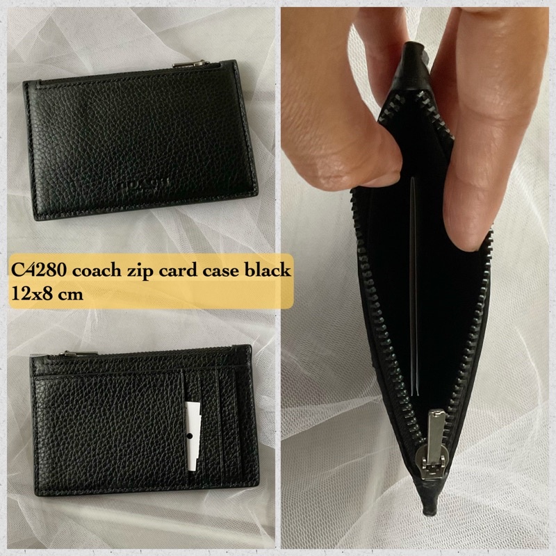 Dompet kartu pria coach original card case wallet black