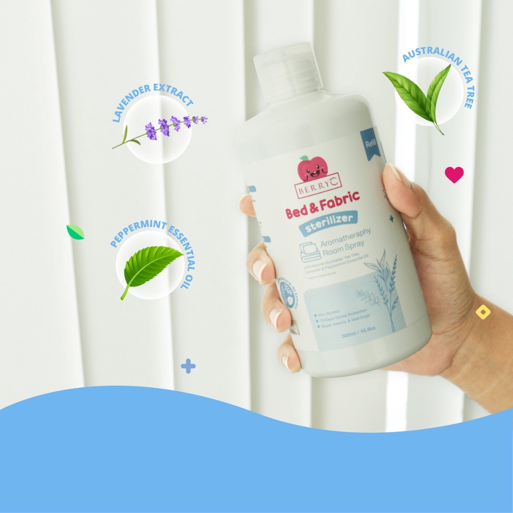 BerryC - Berry C Bed &amp; Fabric Sterilizer Refill 500ML Pengusir Tungau, Kutu Kasur (Bed Bugs) dan Serangga