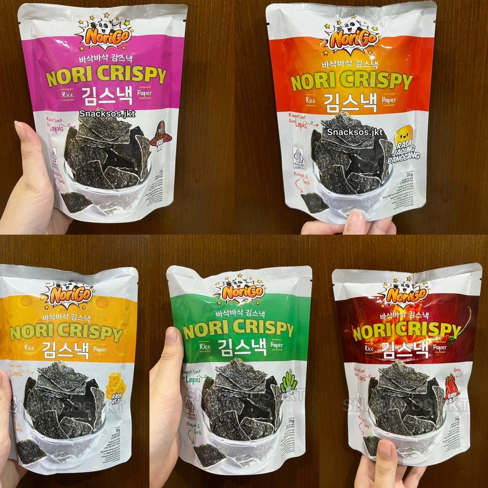 

Sale ' NoriGo Nori Seaweed Rumput Laut Crispy Balado/Original/Cheese Keju / BBQ / Jagung Panggang Crisp Tempura ♫