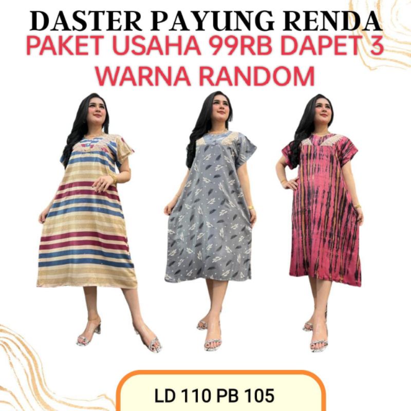 PAKET USAHA DASTER PAYUNG RENDA , Daster , Daster Adem , Paket Usaha Murah , Usaha Daster , Daster P