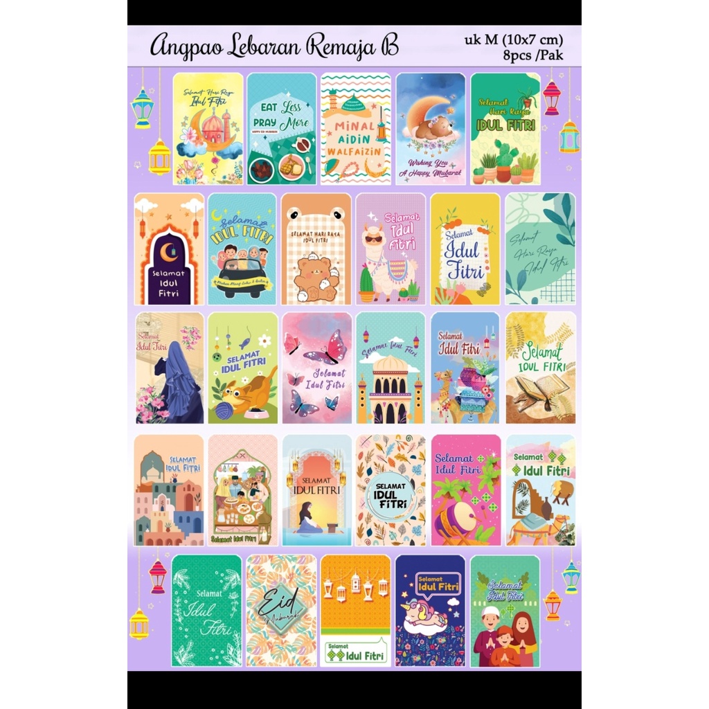 

amplop angpau lebaran idul fitri sedang 10 x 8 cm isi 8