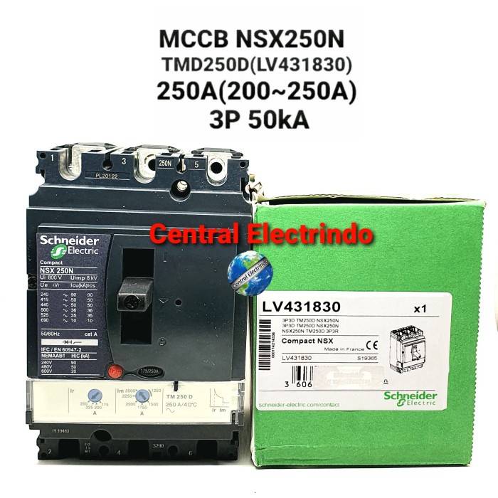 Komponen Listrik Mccb Nsx250N 3P 250A Schneider.