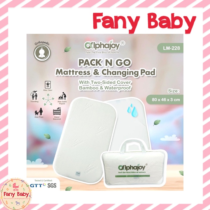 ALPHAJOY PACK N GO MATTRESS &amp; CHANGING PAD LATEX WATERPROOF [ 80X46X3CM ]