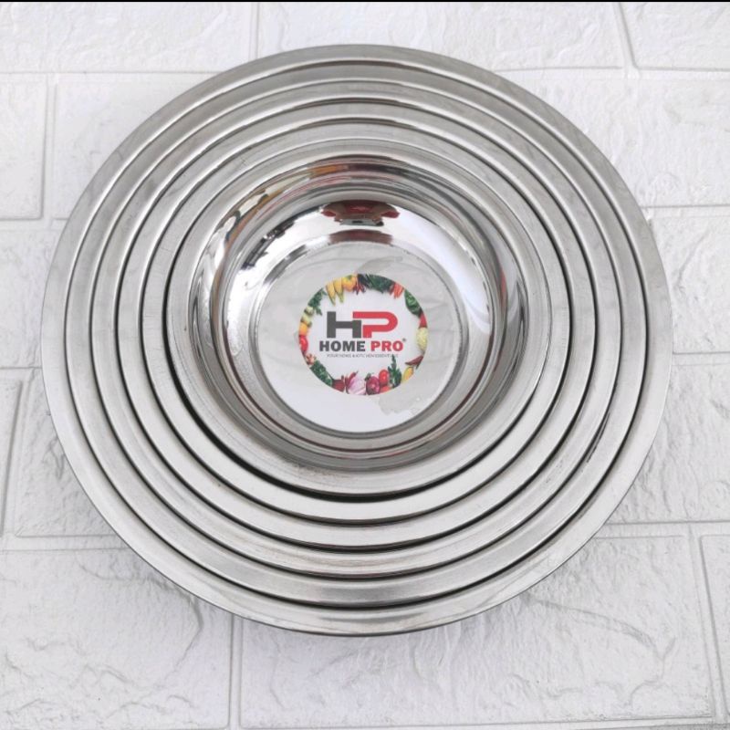 deep plate piring dalam stainless TEBAL 26cm / piring korea tebal high quality / piring mewah / piring nampan bulat stainless / piring stainless tebal / piring kukus ikan tim / baskom ceper tebal stainless stell 16cm 18cm 20cm 22cm 24cm 26cm