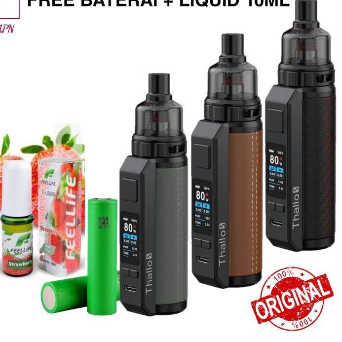 New elektronik tinta 11.11️Vapee Vapoor SMOKEE THALO S KIT 80W Free Baterai+L 10ml mesin uap|KD6