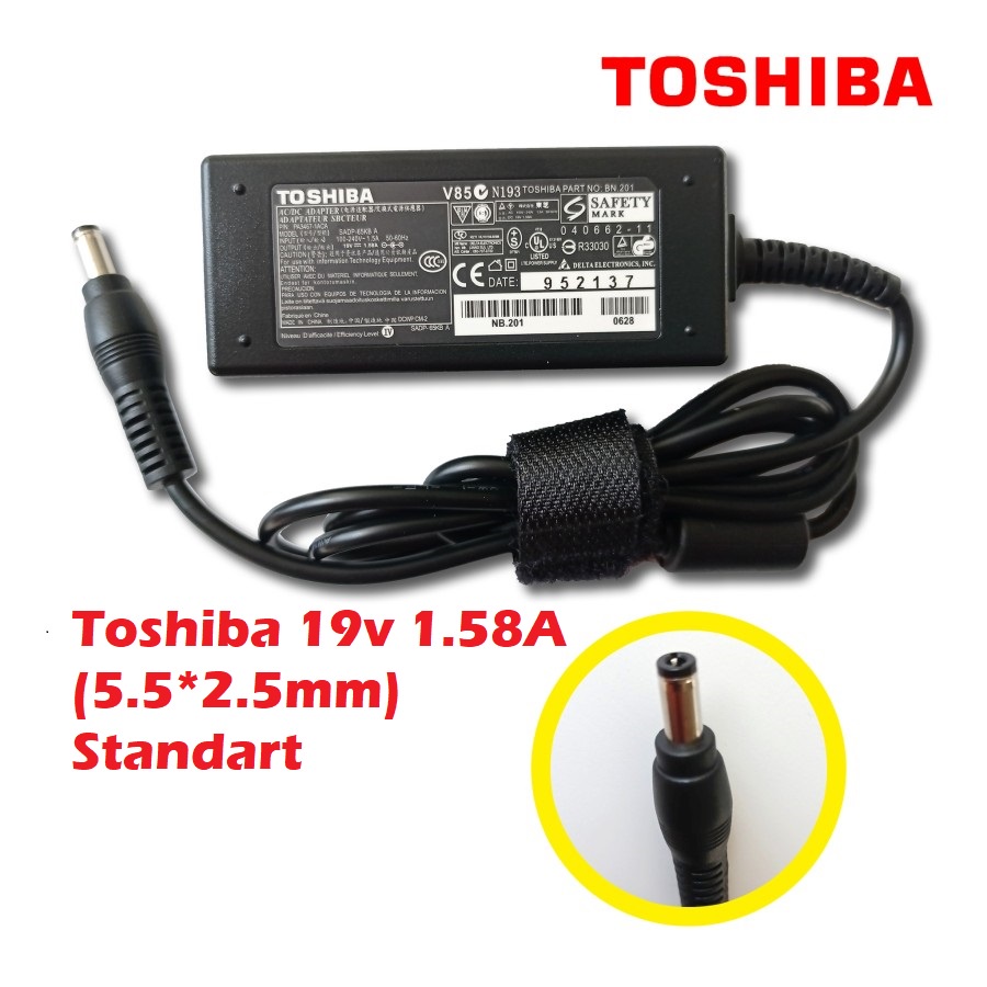 ORIGINAL ADAPTOR TOSHIBA 19V 1.58A (5.5x2.5MM) NB200 NB205 NB250 NB300 NB305 NB500 NB520 ORIGINAL