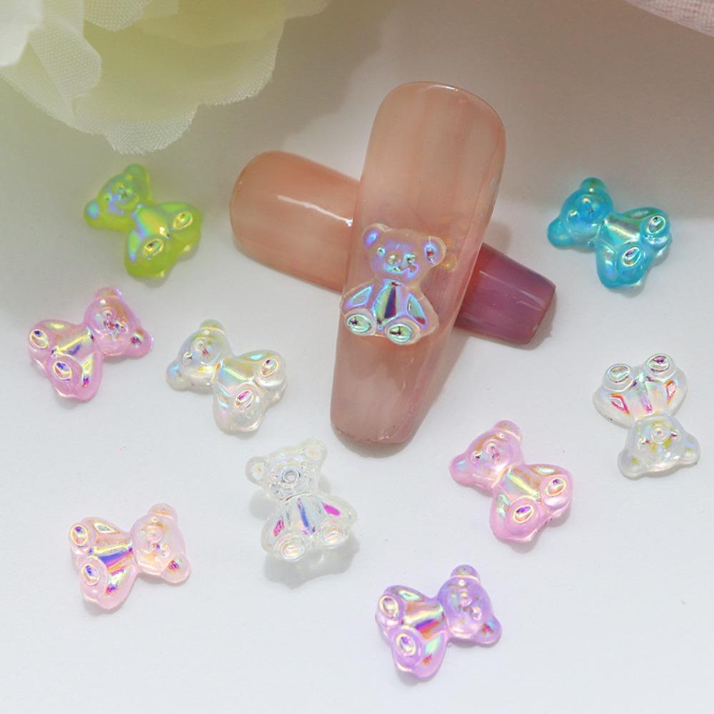 Mxbeauty Beruang Dekorasi Kuku Wanita Lucu Manicure Aksesoris Hiasan Kuku Jepang Nail Art 3D Nail Jewelry
