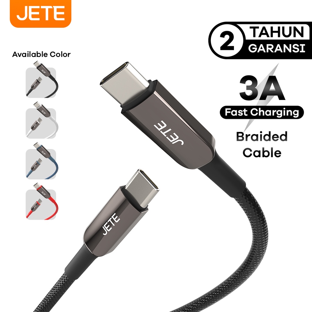 JETE CX9 Kabel Data Type C to Type C PD 65W Fast Charging 3A